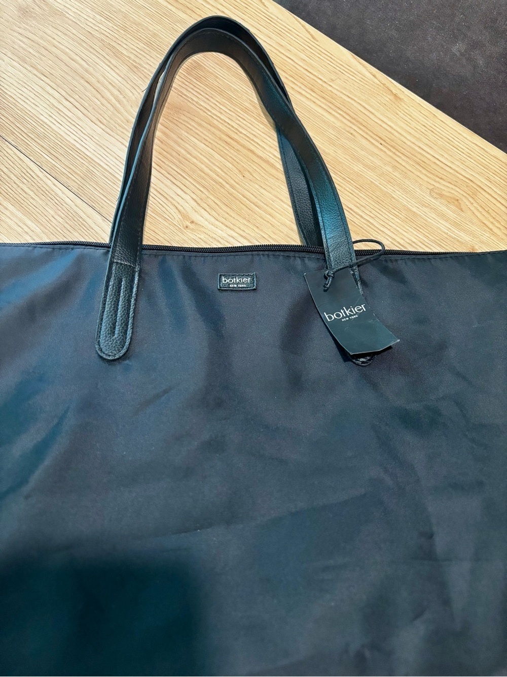 Botkier Black Nylon Tote with Leather-Style Straps - Picture 5 of 12